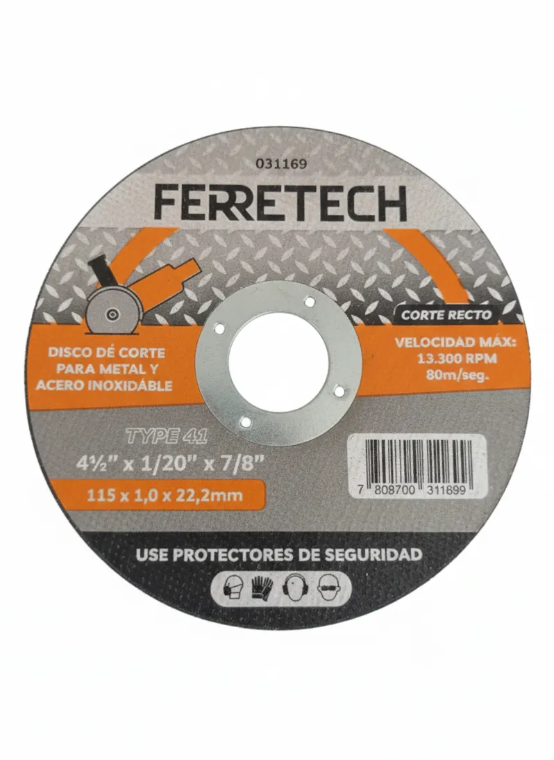 DISCO CORTE METAL 4 1/2" x 1mm x 7/8" T41 2