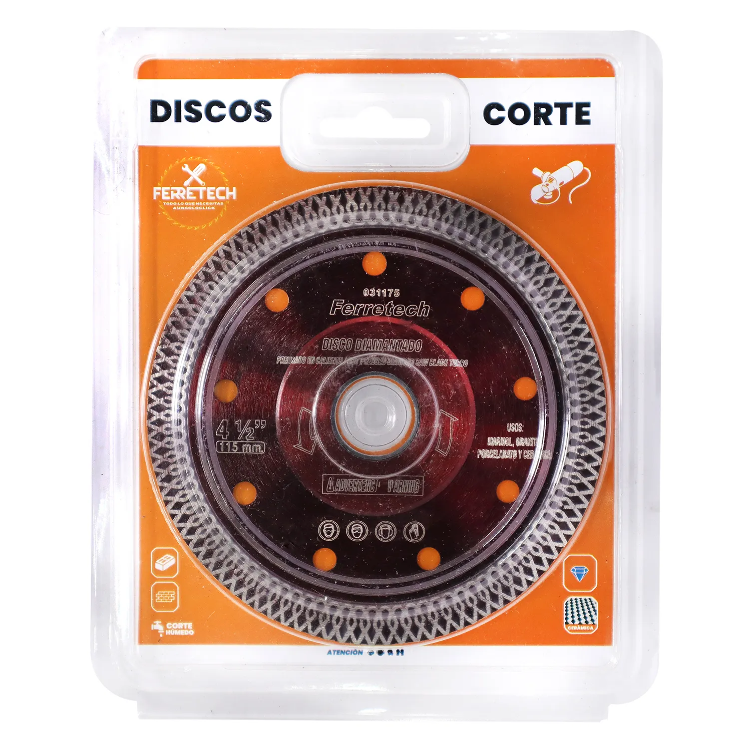 DISCO CORTE DIAMANTADO ULTRA FINO PORCELANATO  4 1/2" 3