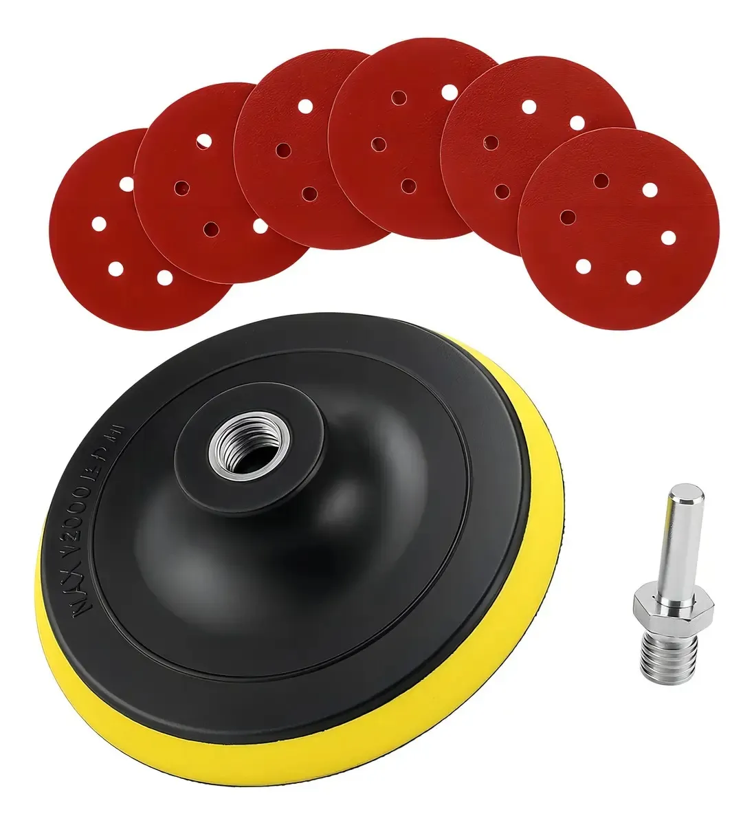 JUEGO DE LIJAS CON PLATO DE GOMA 115mm 7 PCS P40,60,80,120 Y 240