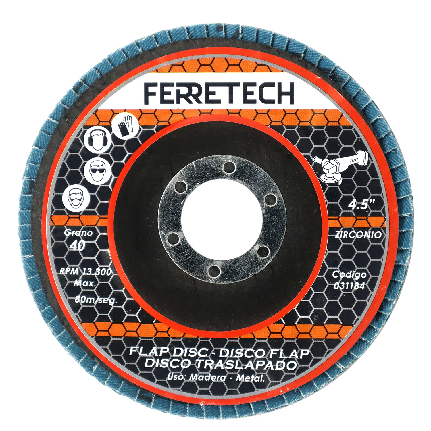 DISCO TRASLAPADO 4 1/2" GR 40 ZIRCONIO 3