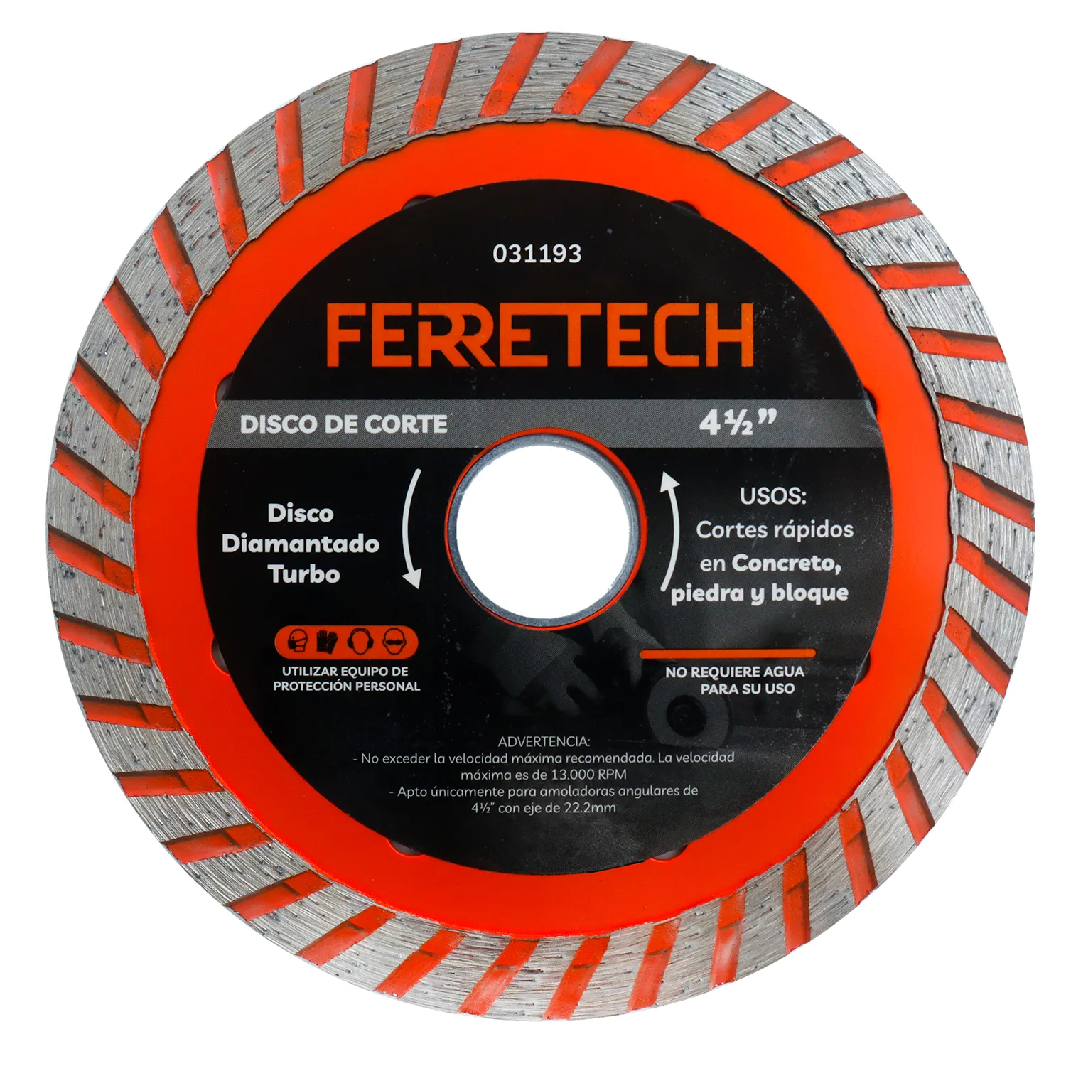 DISCO CORTE DIAMANTADO TURBO 4 1/2" 2