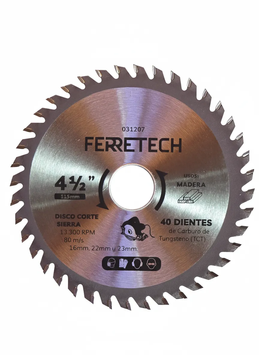 DISCO CORTE TCT MADERA 4 1/2" 40T 2