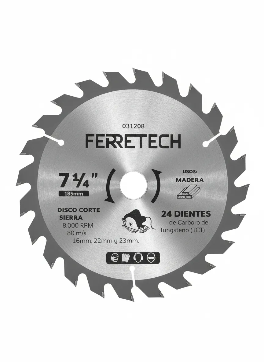 DISCO CORTE TCT MADERA 7 1/4" 24T 2